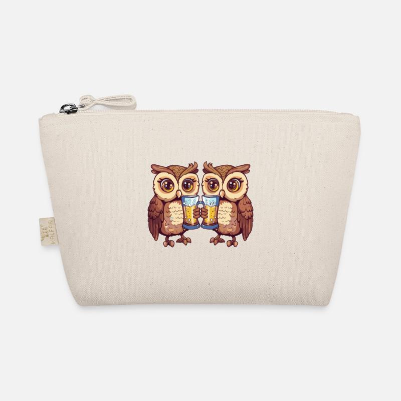 Eule Comic Bier Lustig Saufen Bio-Täschchen