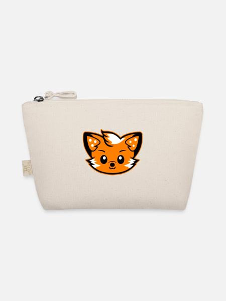 Fox Head Comic Cute - Organic Pouch - nature - Front