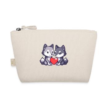 Loup Couple Amour Couple Amoureux - Trousse biologique - nature - Devant