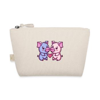 Cochon Couple Amour Couple Amoureux - Trousse biologique - nature - Devant