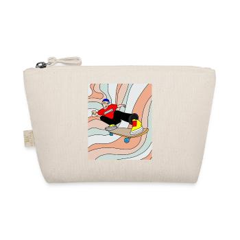 Retro Skateboarder & Skater Skateboard - Organic Pouch - nature - Front