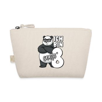 8. Geburtstag Junge 8 Jahre Panda Ich bin coole 8 - Bio-Täschchen - Natur - Vorne