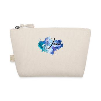 Women's Jazz Blue Music Notes Saxophone Colored Art - Organic Pouch - nature - Front