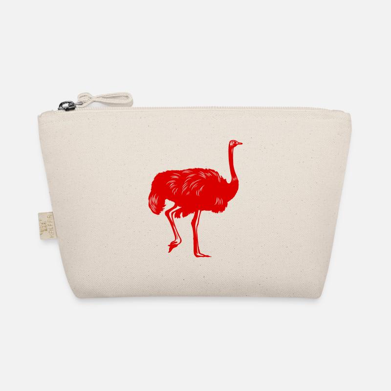 Strauß Vogel Silhouette Bio-Täschchen