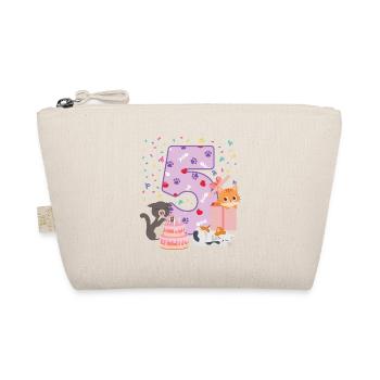 5th Birthday Girl Cats Outfit 5 Year Old - Organic Pouch - nature - Front