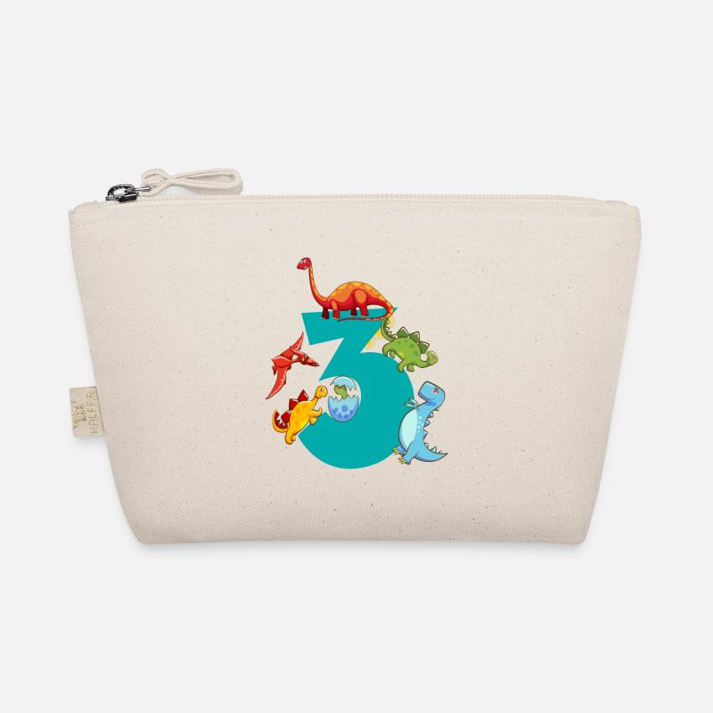 Dinosaur 3 years old 3rd birthday party Organic Pouch