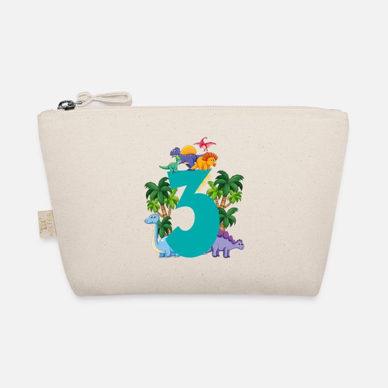 Dinosaur 3 years old 3rd birthday party Organic Pouch