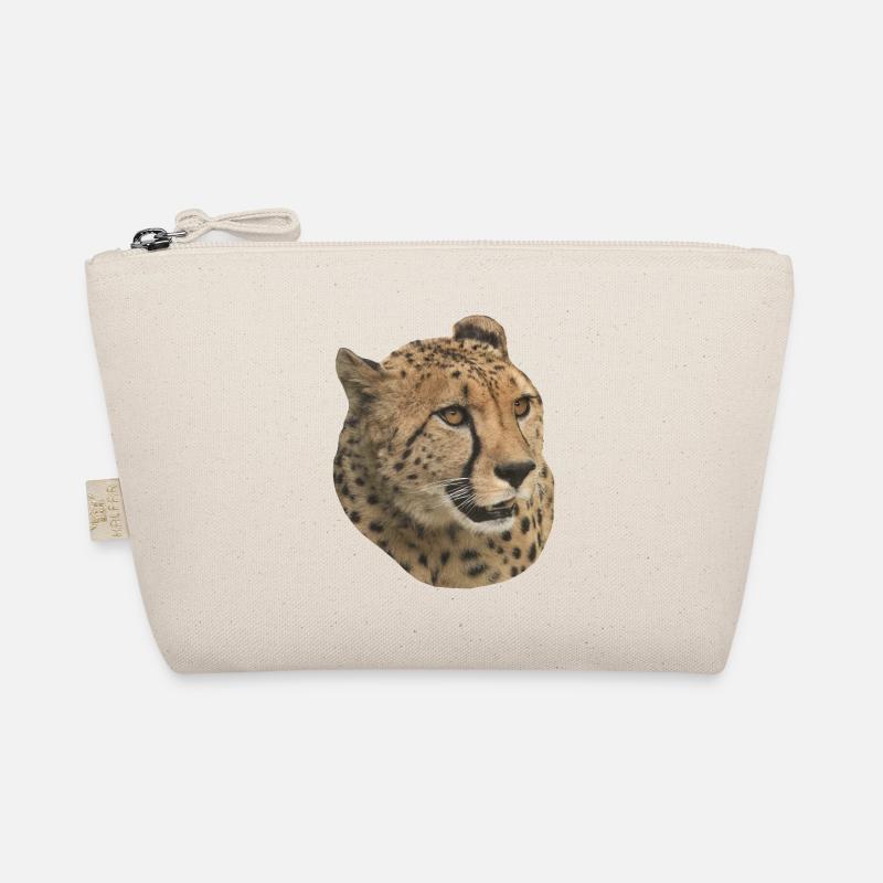Cheetah Head, Side, Natural Organic Pouch