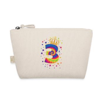 Tie-dye 3rd birthday party 3 years old - Organic Pouch - nature - Front