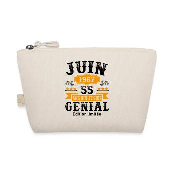 55 Ans Anniversaire Vintage Né(e) en Juin 1967 - Trousse biologique - nature - Devant
