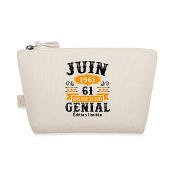 61 Ans Anniversaire Vintage Né(e) en Juin 1961 - Trousse biologique - nature - Devant