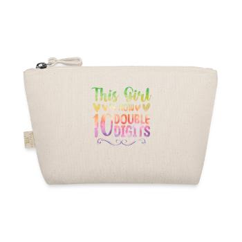This Girl Is Now Two Digits 10 Years Old - Organic Pouch - nature - Front