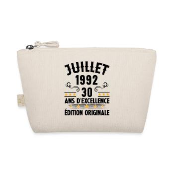 30 Ans Anniversaire Vintage Né(e) en Juillet 1992 - Trousse biologique - nature - Devant