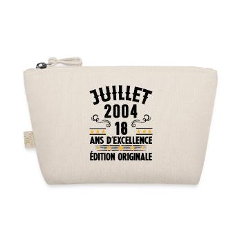 18 Ans Anniversaire Vintage Né(e) en Juillet 2004 - Trousse biologique - nature - Devant