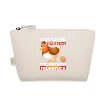 Ich liebe Hühner die kacken Frühstück Huhn - Bio-Täschchen - Natur - Vorne