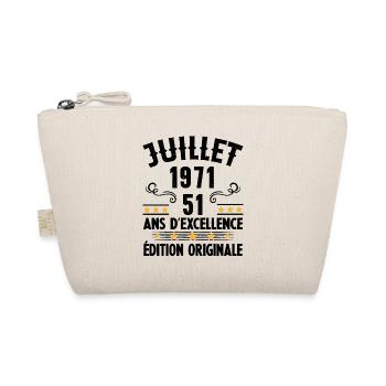51 Ans Anniversaire Vintage Né(e) en Juillet 1971 - Trousse biologique - nature - Devant