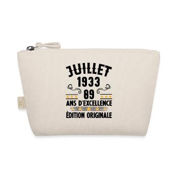 89 Ans Anniversaire Vintage Né(e) en Juillet 1933 - Trousse biologique - nature - Devant