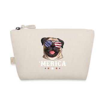 Pug Merica Dog 4th of July American Flag USA - Bio-Täschchen - Natur - Vorne