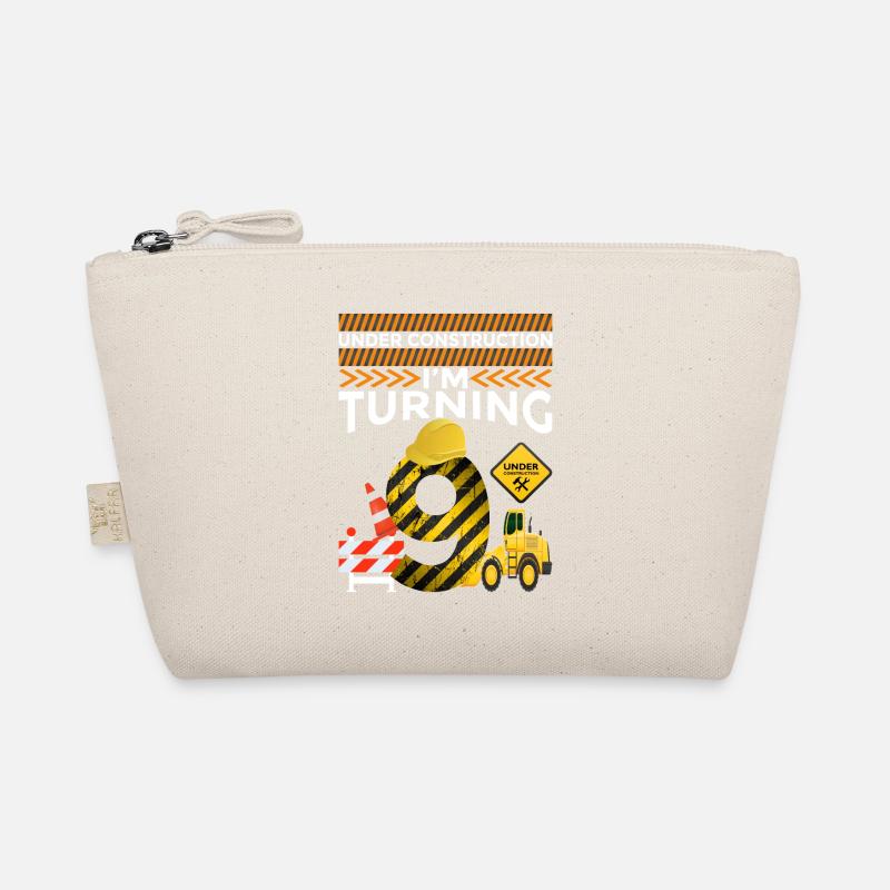 I will be 9 9th birthday construction theme party Organic Pouch