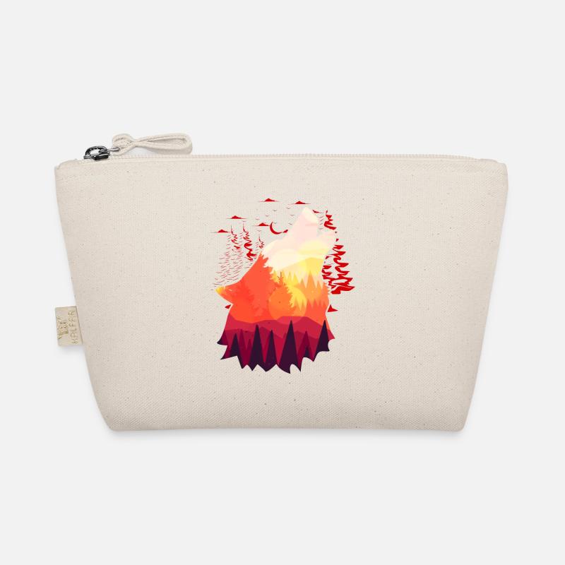 Howling Wolf Sunset Nature Moon Organic Pouch