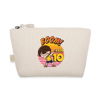 Boom I'm 10 | Birthday Boy | 10th Birthday Party - Organic Pouch - nature - Front