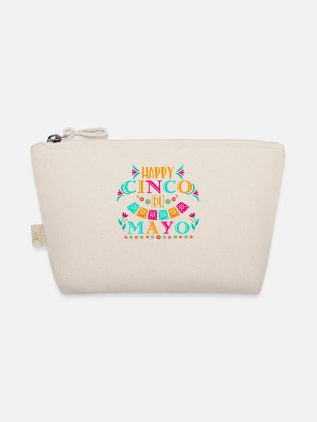 Cheerful Cinco De Mayo Mexican Fiesta - Organic Pouch - nature - Front