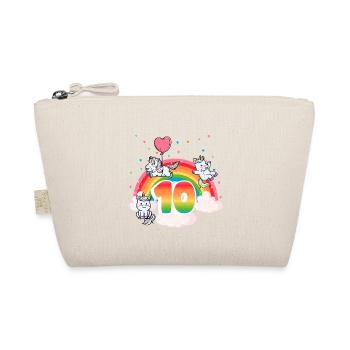10th Birthday Dabbing Llama Unicorn Sloth | 10th - Organic Pouch - nature - Front