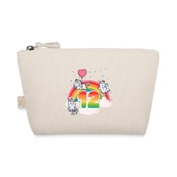 12. Geburtstag Regenbogen Einhorn Thema - Bio-Täschchen - Natur - Vorne