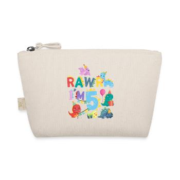 Rawr Ich Bin 5 | Rawr Dinosaurier | 5. Geburtstag - Bio-Täschchen - Natur - Vorne