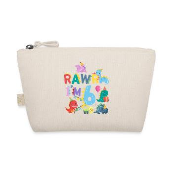 Rawr Ich Bin 6 | Rawr Dinosaurier | 6. Geburtstag - Bio-Täschchen - Natur - Vorne