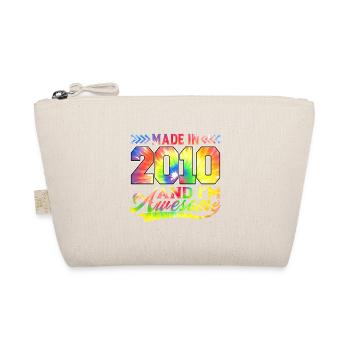 Made In 2010 And I Am Awesome Color Spectrum - Organic Pouch - nature - Front