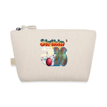 Strikin' Into 26 Bowling Bowler Celebration for the 26th anniversary of the Bowling Bowler - Organic Pouch - nature - Front