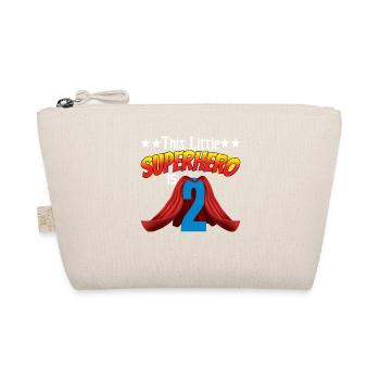 This little superhero is 2 birthday - Organic Pouch - nature - Front