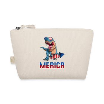 Patriotic Trex American Dino Merica July 4 - Organic Pouch - nature - Front