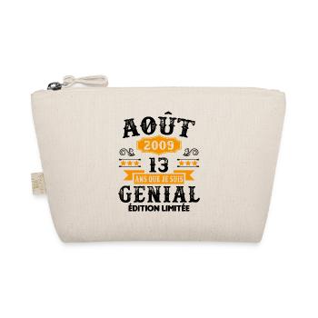 13 Ans Anniversaire Vintage Né(e) en Août 2009 - Trousse biologique - nature - Devant