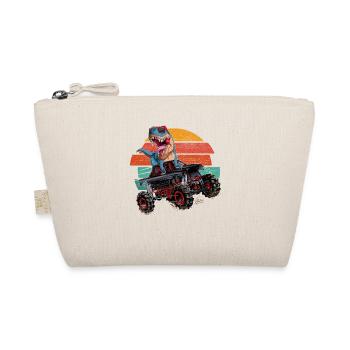 Trex Monster Truck Boys Retro Dinosaur - Organic Pouch - nature - Front