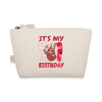 1st Birthday Cute Sloth Party Hut Themed Birthday - Organic Pouch - nature - Front