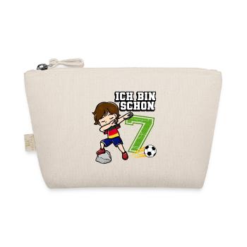 Fußball Junge Es Ist Mein 7. Geburtstag Deutsche - Bio-Täschchen - Natur - Vorne
