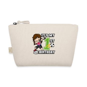 Soccer Girl It's My 1st Birthday United Kingdom - Organic Pouch - nature - Front