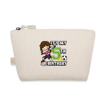 Football girl c’est mon drapeau de 5ème anniversaire - Trousse biologique - nature - Devant