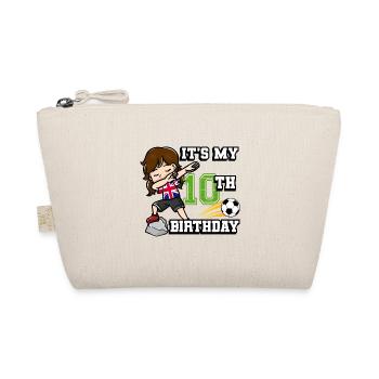 Football girl c’est mon drapeau de 10e anniversaire - Trousse biologique - nature - Devant