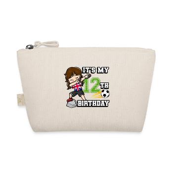 Football girl It's my 12th birthday - Organic Pouch - nature - Front