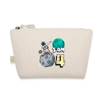 I am 4 room astronaut child Moon Walker 4. - Organic Pouch - nature - Front