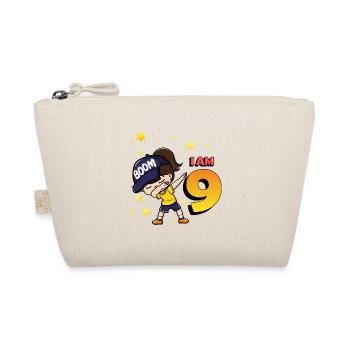 Boom I'm 9 | Birthday Girl | 1st Birthday Party - Organic Pouch - nature - Front