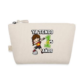 Football Girl C’est mon 1 anniversaire espagnol - Trousse biologique - nature - Devant