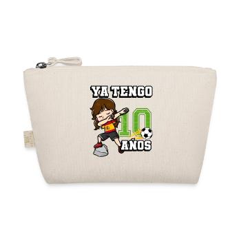 Fille de football C’est mon 10e anniversaire - Trousse biologique - nature - Devant