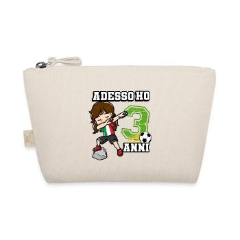 Football Girl It's My 3 Birthday Italian - Organic Pouch - nature - Front