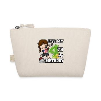 Soccer Girl C’est mon 4ème anniversaire américain - Trousse biologique - nature - Devant