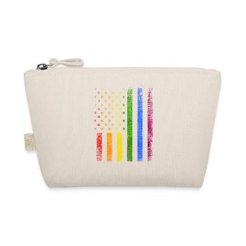 Bunte amerikanische Flagge LGBTQ Stolz - Bio-Täschchen - Natur - Vorne
