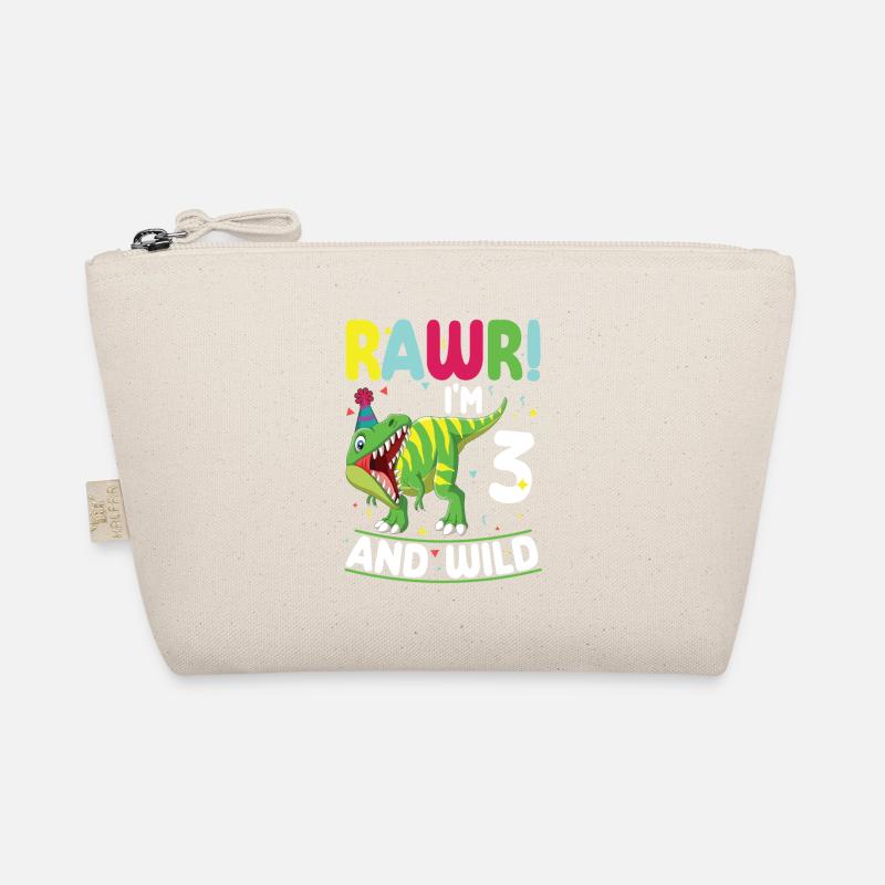 Dinosaur 3 years old 3rd birthday party Organic Pouch